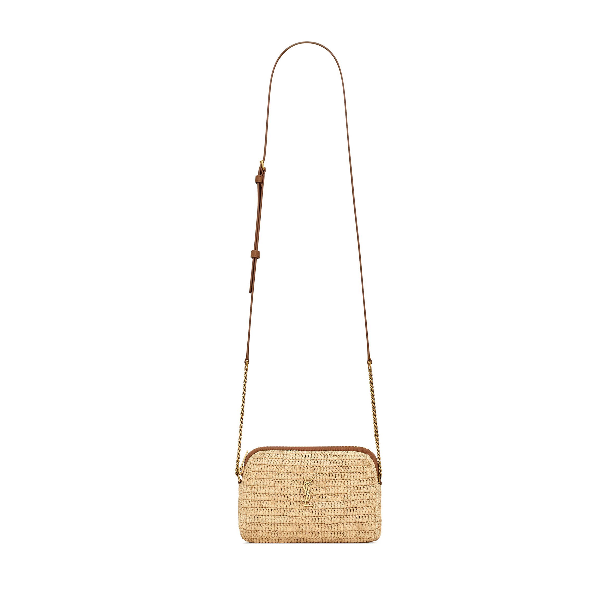 YSL GABY ZIPPED POUCH IN RAFFIA 774293GAAEE2080 (19*13*3.5cm)